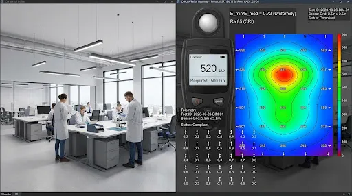 Protocolo SRT 84/12 estudio luminotécnico en puestos de trabajo