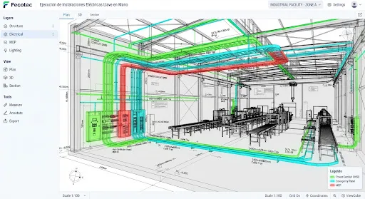 Modelo BIM de instalaciones para coordinación de mantenimiento